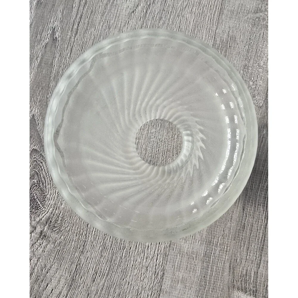Vintage Art Deco Frosted Swirll Glass Light Lamp Shade Ribbed Flared 2” Fitter
